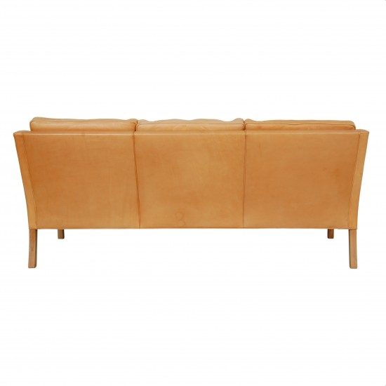 Børge Mogensen 3.pers sofa 2209, in Nature leather with patina