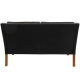 Børge Mogensen 2208 2.seater sofa in patinated black leather