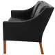 Børge Mogensen 2208 2.seater sofa in patinated black leather