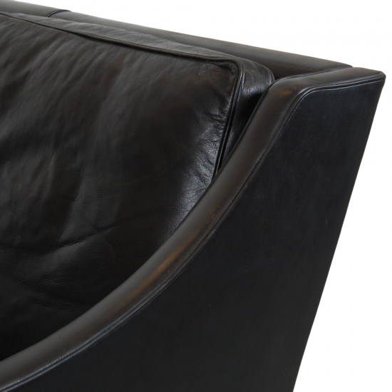 Børge Mogensen 2208 2.pers sofa i patineret sort læder 