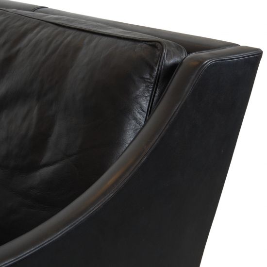 Børge Mogensen 2208 2.seater sofa in patinated black leather