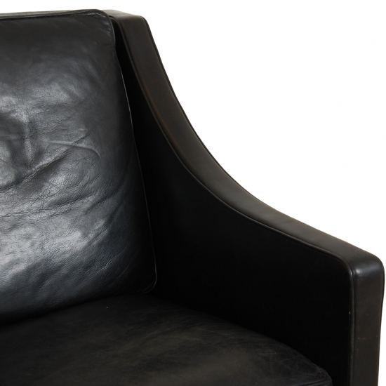 Børge Mogensen 2208 2.seater sofa in patinated black leather