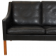Børge Mogensen 2208 2.seater sofa in patinated black leather
