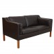Børge Mogensen 2212 2.seater sofa in dark brown leather