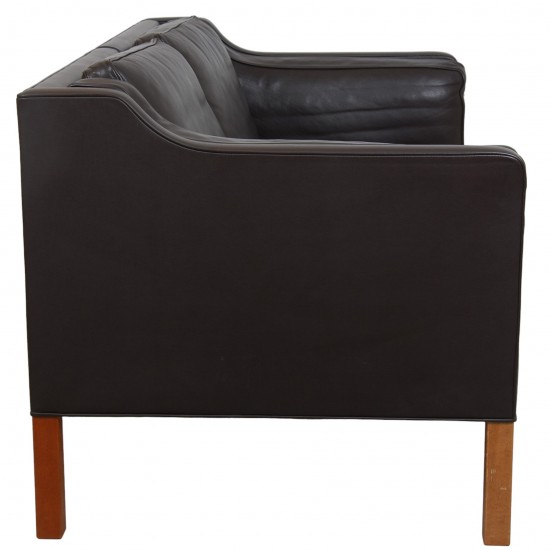 Børge Mogensen 2212 2.seater sofa in dark brown leather