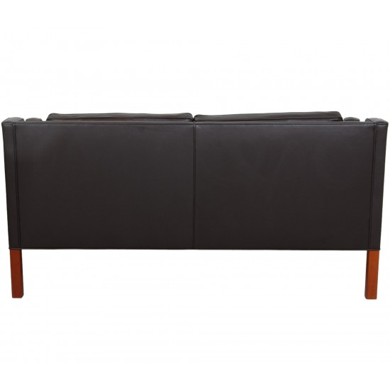 Børge Mogensen 2212 2.seater sofa in dark brown leather