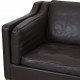 Børge Mogensen 2212 2.seater sofa in dark brown leather