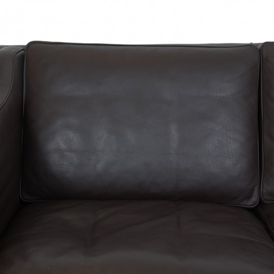 Børge Mogensen 2212 2.seater sofa in dark brown leather