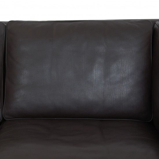 Børge Mogensen 2212 2.seater sofa in dark brown leather