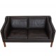 Børge Mogensen 2212 2-personers sofa i mørkbrunt læder