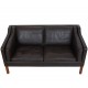 Børge Mogensen 2212 2.seater sofa in dark brown leather