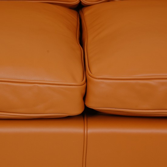 Børge Mogensen 2212 2.seater sofa reupholstered in whisky-colored Nevada leather