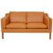 Børge Mogensen 2212 2.seater sofa reupholstered in whisky-colored Nevada leather