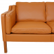 Børge Mogensen 2212 2.seater sofa reupholstered in whisky-colored Nevada leather