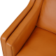 Børge Mogensen 2212 2.seater sofa reupholstered in whisky-colored Nevada leather