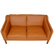 Børge Mogensen 2212 2.seater sofa reupholstered in whisky-colored Nevada leather