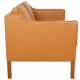 Børge Mogensen 2212 2.seater sofa reupholstered in whisky-colored Nevada leather