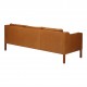 Børge Mogensen 3pers sofa, model 2213, newly upholstered with cognac aniline leather