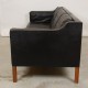 Børge Mogensen 3 seater sofa 2213 in patinated black leather