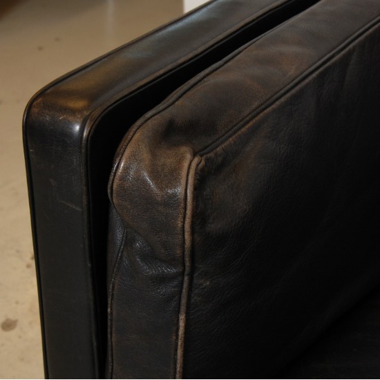 Børge Mogensen 2213 3.pers sofa i patineret sort læder