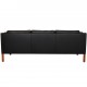 Børge Mogensen 2213, 3.seater sofa reupholstered in black nevada aniline leather