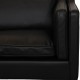 Børge Mogensen 2213, 3.seater sofa reupholstered in black nevada aniline leather