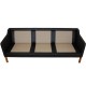 Børge Mogensen 2213, 3.seater sofa reupholstered in black nevada aniline leather