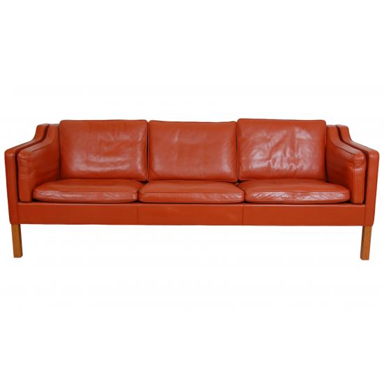 Børge Mogensen 2213 3.pers sofa i patineret cognac læder