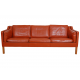 Børge Mogensen 2213 3.pers sofa in cognac leather with patina