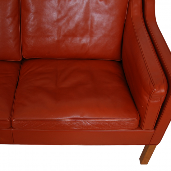 Børge Mogensen 2213 3.pers sofa in cognac leather with patina