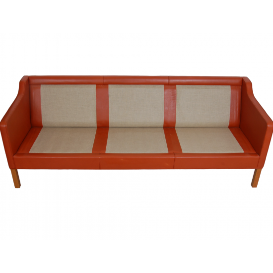 Børge Mogensen 2213 3.pers sofa in cognac leather with patina