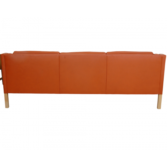 Børge Mogensen 2213 3.pers sofa in cognac leather with patina