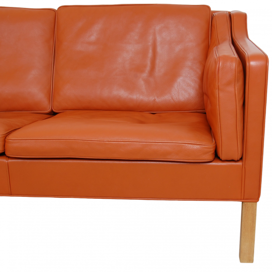 Børge Mogensen 2213 3.pers sofa in cognac leather with patina