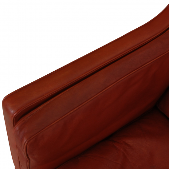 Børge Mogensen 2213 3.pers sofa in red leather with patina