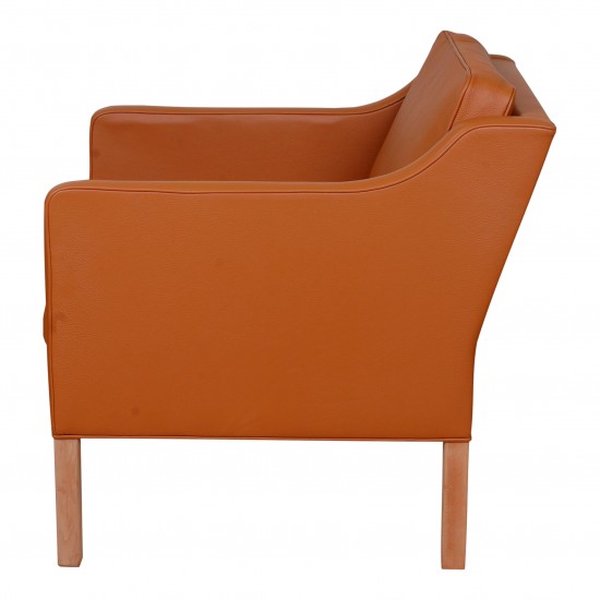 Børge Mogensen 2321 armchair newly upholstered with cognac bison leather