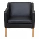 Børge Mogensen lounge chair 2321 newly upholstered with black bison leather