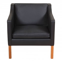 Børge Mogensen lounge chair 2321, newly upholstered with black bison leather