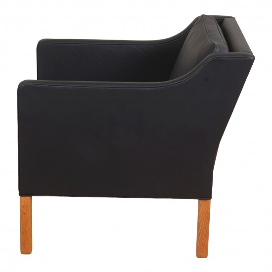 Børge Mogensen lounge chair 2321, newly upholstered with black bison leather