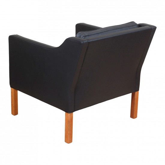 Børge Mogensen lounge chair 2321, newly upholstered with black bison leather