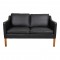 Børge Mogensen 2322 2-pers sofa newly upholstered with black bison leather