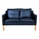 Børge Mogensen 2322 2-seater sofa with black bison and oak