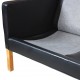 Børge Mogensen 2322 2-seater sofa with black bison and oak