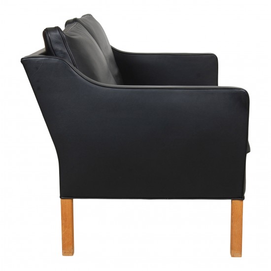 Børge Mogensen 2322 2-seater sofa with black bison and oak