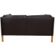 Børge Mogensen 2.seater sofa model 2442 in brown leather