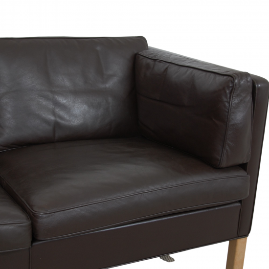 Børge Mogensen 2.seater sofa model 2442 in brown leather