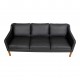 Børge Mogensen 3pers sofa 2323 newly upholstered with black bison leather