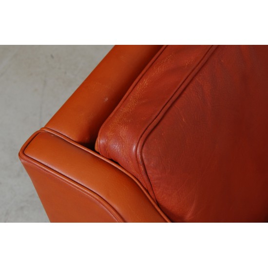 Børge Mogensen 3.Seater sofa model 2323 in patinated Cognac leather