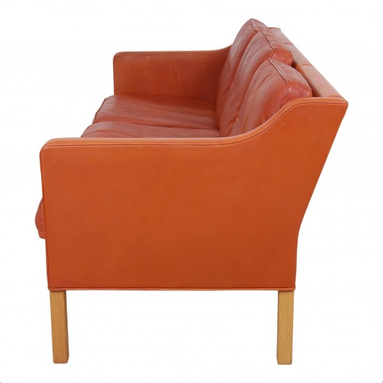 Børge Mogensen 3.Seater sofa model 2323 in patinated Cognac leather