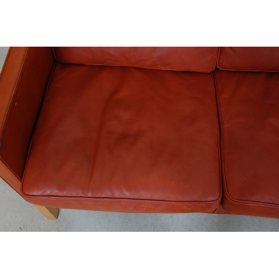 Børge Mogensen 3.Seater sofa model 2323 in patinated Cognac leather