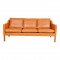 Børge Mogensen 2323 sofa, nypolstret i cognac anilin læder